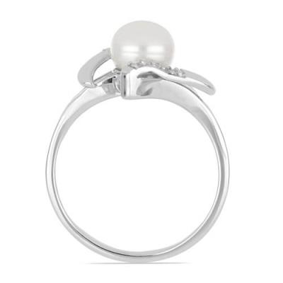 BUY GENUINE WHITE FRESHWATER PEARL GEMSTONE RING IN 925 SILVER